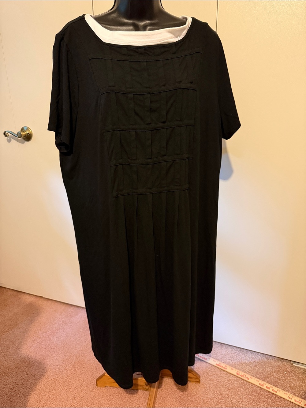 J. Jill Black Midi Dress with White Neckline